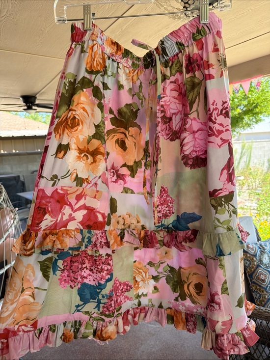 Her Destiny Dresses & Skirts - Pink Floral Ruffle Midi Skirt by